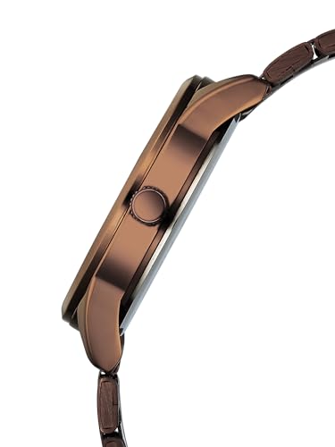 Image of Fastrack Vyb Drift with Quartz Analog Brown Dial Brown Stainless Steel Strap Watch for Men - FV30041QM01W