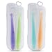 4 Pack Baby Spoons Kirecoo Silicone Self Feeding Training Spoon with Travel Case (Assorted 2)