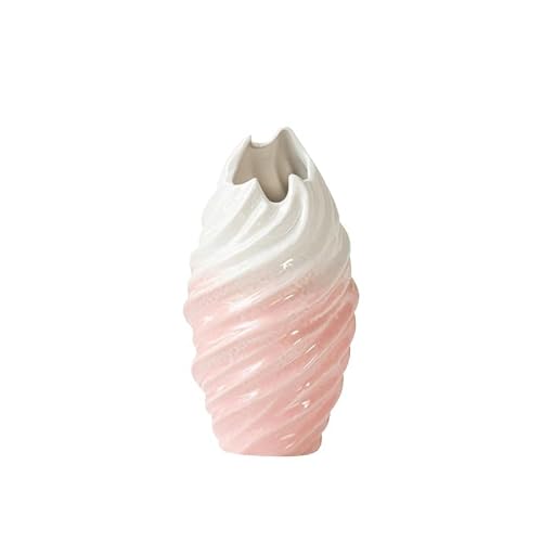 GFHTRELY Vase Conch Glossy Glazed Ceramic Vase Home Decoration Ornaments Flower Vases(C,A)