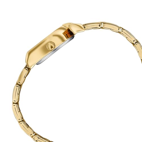 Image of Sonata Poze 8 Quartz Analog Watch and Jewellery Combo for Women with Gold Dial & IPG Alloy Strap - SP80175YM01WF