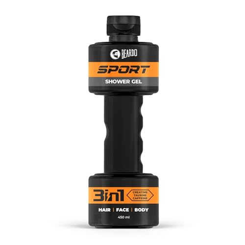 Image of Beardo Sport 3-in-1 Body Wash Shower Gel for Men | Facewash + Shampoo + Exfoliating Bodywash | For Deep Cleansing, Detan & Cooling | Sports Shower Gel for Men | 450 ml