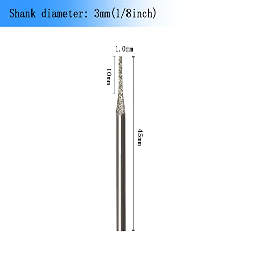 Luo ke Conjunto de 30 Peças de Brocas de Diamante Em Formato de Agulha, Haste de 1/8'', Brocas de