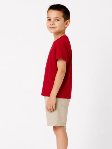 Image of LittleSpring Boys Girls T Shirt Rainbow Striped Cotton Crewneck Tees for Kids Fashion
