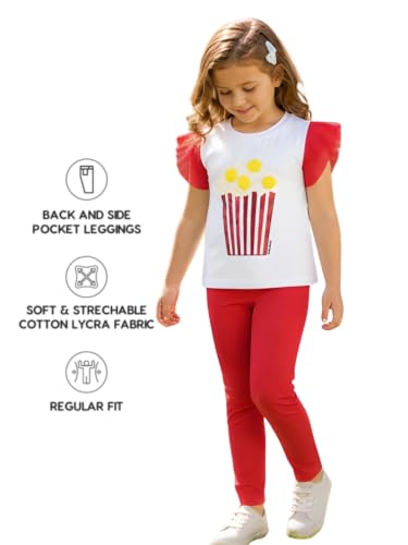 Image of Pilolo Kids Soft Cotton Lycra Solid Ankle Pocket Leggings for Girls