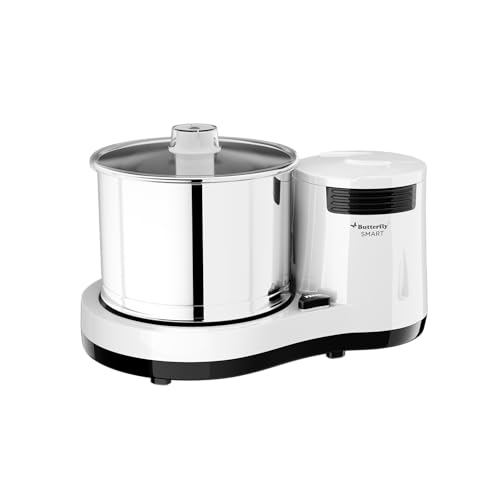 Butterfly Smart 2 Litres Table-Top Wet Grinder|150 Watts|Shockproof ABS Body| Coconut Scrapper...