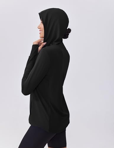 PINSPARK Women's UPF 50+ Sun Protection Hoodie Jacket Lightweight Full Zip Athletic Jacket Long Sleeve Shirt with Pockets3