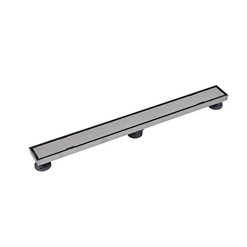 Oatey Designline 32-Inch Linear Shower Drain, DIY Tile-In Shower Floor Drain with Adjustable Leveling Feet and Hair Catcher - 304 Grade Stainless Steel