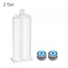 uxcell 2Pcs Epoxy Gun Adhesive Cartridge, 115mm Plastic Resin Mixer Dual Glue Cartridge with Gray Piston for 50ml/1.7oz 1:1 AB Glue Adhesive Gun