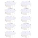 Calager Lot de 10 bougies chauffe-plat parfumées sans fumée - Petite taille - Légères - Sans goutte - Pour la maison - Blanc