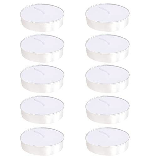 Calager Lot de 10 bougies chauffe-plat parfumées sans fumée - Petite taille - Légères - Sans goutte - Pour la maison - Blanc Cover