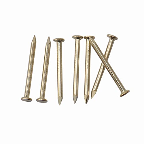 Image of JEGONFRI 900PCS 3 /4 inch x 17Ga Brass Plated Finishing Nails | Rustproof Carbon Steel, Flat Head, Shiny Gold Finish, Versatile Woodworking, Smooth Surface, Long-Lasting Supply