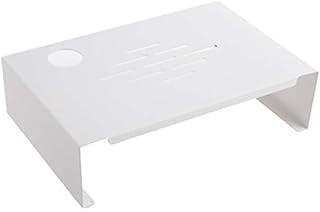 机上台 モニター台 パソコン台 炭素鋼 高さ8cm 耐荷重20kg 組立不要 pc卓上台 パソコンラック pcモニタースタンド デスク上置棚 おしゃれ パソコンスタンド (ホワイト,30.5*20*8cm)