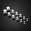 6 Pairs Silver Stud Earrings for Women & Men - Flat Back Surgical Steel Ear Studs 4mm 5mm 6mm 7mm 8mm 10mm - Minimalist Everyday Earrings #2