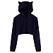 Produktbild iHENGH Top Damen,Women Herbstliche Fashion Katzenohr Lange Ärmel Hoodie Sweatshirt Kapuzen Pullover Tops Bluse Crop Tops Damen Mode