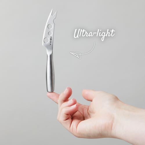 Image of BOSKA Stainless Steel Cheese 4 Knife Set - Mini Copenhagen Knives for All Types of Cheese - Silver Non-Stick - Dishwasher Safe - for Kitchen Cooking