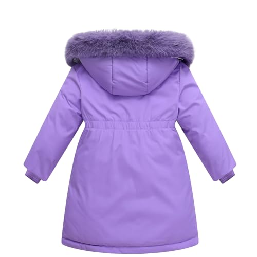 Little Girls Long Coat Winter Puffer Jacket Fleece Parka Snow Waterproof Clothes2