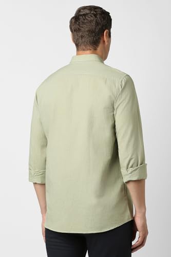 Image of Peter England Men's Solid Linen Blend Shirt Slim Fit| Casual Wear | Full Sleeves