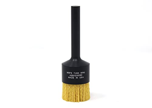 Image of BRM AEB1123480 NAMPOWER End Brush, 1.500 inch Diameter, 5.250 inch OAL, 80 Grit, Ceramic Abrasive Filament