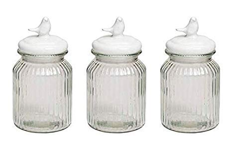 Glass Mason Jar With Lids - 1000 ml, 3 Pieces, Clear