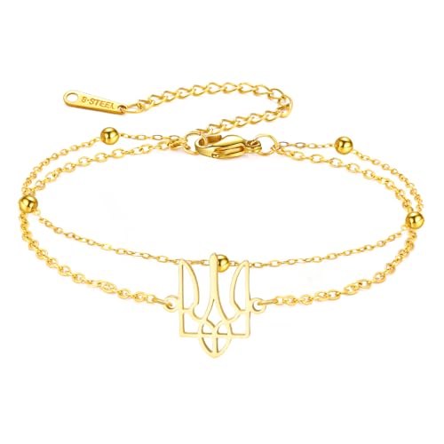 Bracelet symbole ukrainien au quotidien bijou trident femme