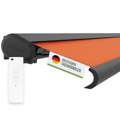empasa elektrische Vollkassettenmarkise 'Profi' Kassettenmarkise Gelenkarmmarkise Markise Sonnenmarkise Sonnenschutz komplett vormontiert, viele Farben und Größen wählbar