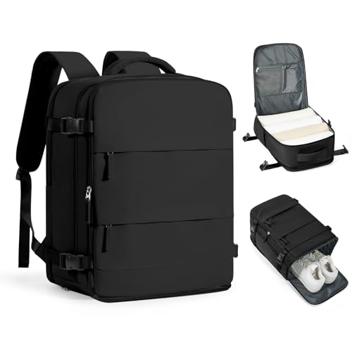 Mochila de viagem coofay casual e versátil, A - Preto, X-Large, Mochilas de viagem