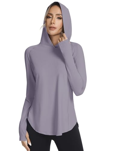 Women UPF50+ Long Sleeve Shirts UV Protection Lightweight Sun Hoodie Hiking Workout Tops Quick Dry Outdoor2