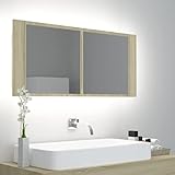 Photo Gallery bowekam armadietto da bagno con specchio led in rovere sonoma, 100 x 12 x 45 cm, acrilico Photo Gallery bowekam armadietto da bagno con specchio led in rovere sonoma, 100 x 12 x 45 cm, acrilico
