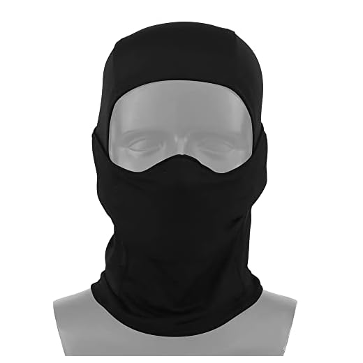 ANSNOW Masque Cagoule Tactique, Masque Intégral Respirant Paintball Wargames, Chapeau Militaire, Chasse, Randonnée, Vélo, Cyclisme, Bandana, Cache-Cou/Noir