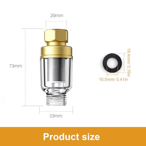 WJUAN Duschfilter, Bodenablauffilter Edelstahl-Filterelement Muss Nicht Ausgetauscht Werden, Messing-Kalkfilter Widersteht Oxidation, Filtert Rost und Feinstaub