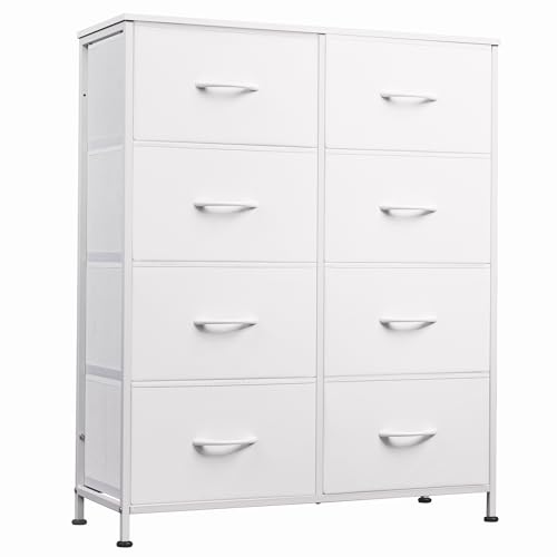 WLIVE Fabric Dresser for Bedroom, Tall Dresser with 8 Drawers, Storage Tower with Fabric Bins,...