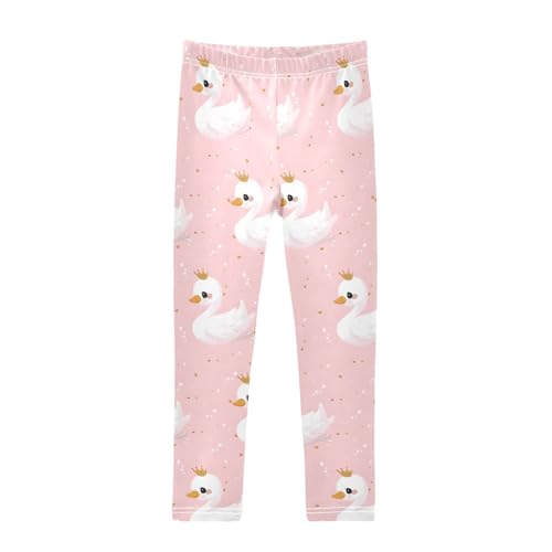 ALAZA Girls' Leggings Children's Yoga Pants Skinny Printed Dance Duck Crown Comfortable 4T