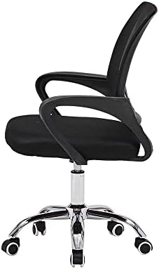 Jamiah Ergonomic Office Chair Adjustable Height Desk Chair Computer Swivel Chair Fabric Mesh Chair for Home Conference Office Furniture (Black)