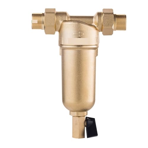 Filtre a Eau, Système de purificateur de pré-filtre de lavage à contre-courant de Siphon d'eau chaude, pré-filtre de maison entière de couverture de cuivre de maille d'acier inoxydable de 40 microns,