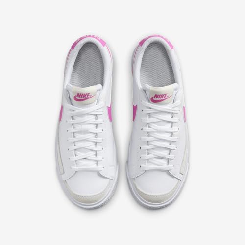 Nike Blazer Low '77 Big Kids' Shoes (DA4074-125, White/Sail/Playful Pink) Size 64