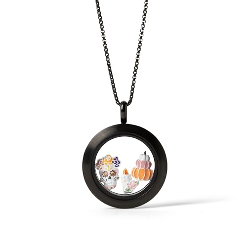 Médaillon Dia de los Muertos Origami Owl locket noir fini les bijoux ternes et figés