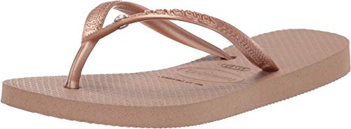 Havaianas Girl's Slim Crystal Swarovski Flip-Flop (Toddler/Little Kid/Big Kid) Rose Gold 33/34 (US 3-4 Little Kid/Big Kid) M