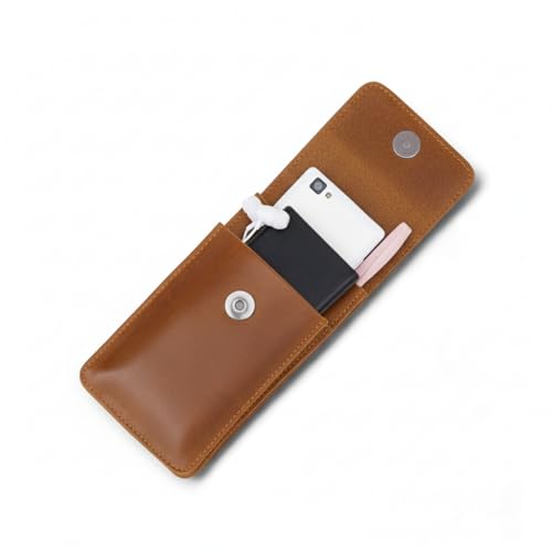 Image of MENSCH Genuine Leather Multifunctional Phone Mobile Pouch Waist Bag with Belt Loop for Accessories, Apple iPhones, Smartphones, Androids Upto 6.7 inch for Daily Use, Travelling for Men & Women (Tan)
