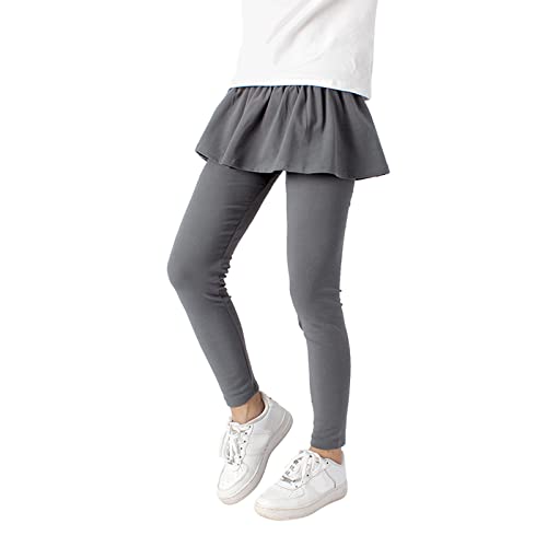 Girls Footless Leggings with Ruffle Tutu Skirt Pants Stretchy Cotton Leggings Toddler Kids Fall Outfits for Dance Gym