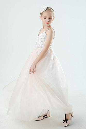 Bow Dream Lace Flower Girl Dress Tulle Wedding First Holy Communion Baptism Dress3