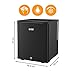 TZS First Austria - Mini Kühlschrank 30L komplett lautlos - Kleiner Minikühlschrank, wechselbarer Türanschlag & Innenbeleuchtung - Minibar für Camping, Büro, Schlafzimmer & Hotel - Mattschwarz