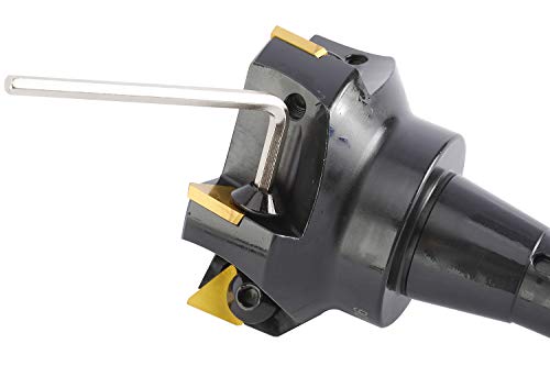 Toolly 3'' Carbide Indexable End Mill, R8 Shank, 5 Flute, with Tpg322 Inserts