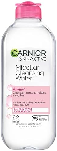 Garnier Micellar Water, Hydrating Facial Cleanser & Makeup Remover, Suitable for Sensitive Skin, Vegan, Cruelty Free, 13.5 Fl Oz (400mL), 1 Count