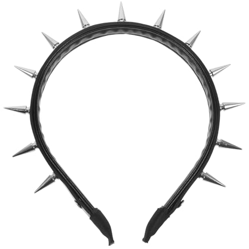CALLARON Black Spiked Headband Festival Headband Gothic Spiky Rivet Headbands Gothic Crown Spike Hairband Costume Party Accessories for Women Girls
