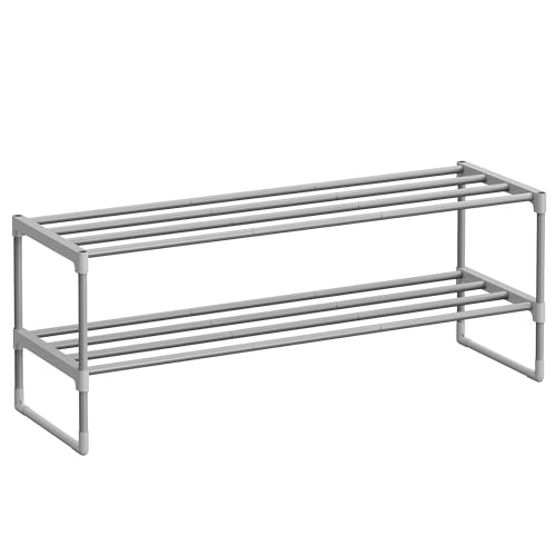 SONGMICS 2-Tier Shoe Rack, Metal, Stackable