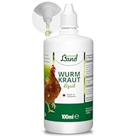 HÜHNER Land Wurmkraut Liquid 100ml – für Hühner & Geflügel, mit echtem Wurmkraut (Artemisia Absinthium) in rezepturbasierter Pflanzenformel, geeignet für Hühner