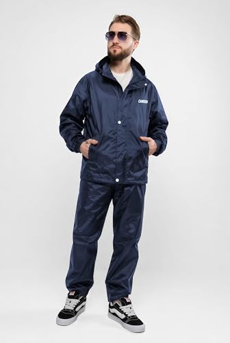 Image of Mens Raincoat Suit with Pant Set Emperor Series | Waterproof Lightweight Breathable Rain Wear | Strong Stitching, Elastic Cuff & Waterproof Zipper Raincoat for men waterproof