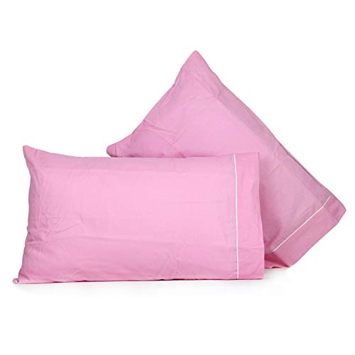 Liabel_ Par de fundas de almohada de algodón liso 50 x 80 cm – Rosa VAR 2