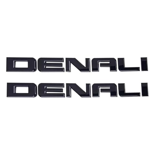 Image of Door Side Left Right Badge Emblem Replacement for 2007-2020 Denali 2PCS (Gloss Black)