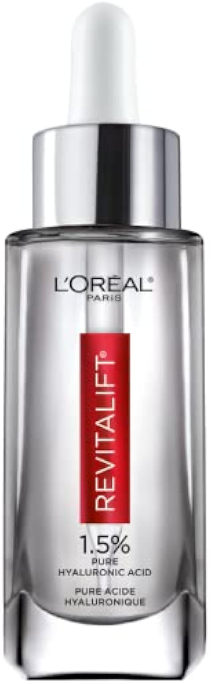 L'Oreal Paris Revitalift 1.5% Pure Hyaluronic Acid Face Serum, to Hydrate, Visibly Plump Skin, & Reduce Wrinkles, Fragrance Free 1 oz